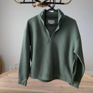 Everlane ReNew Fleece Half Zip Size Small / Green